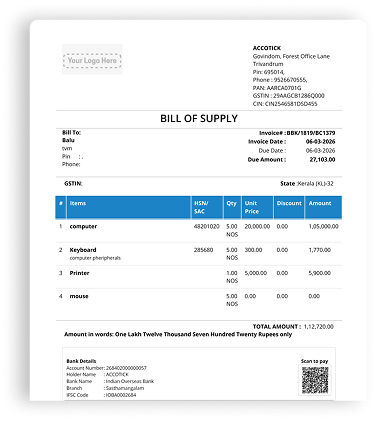 Bill of Supply